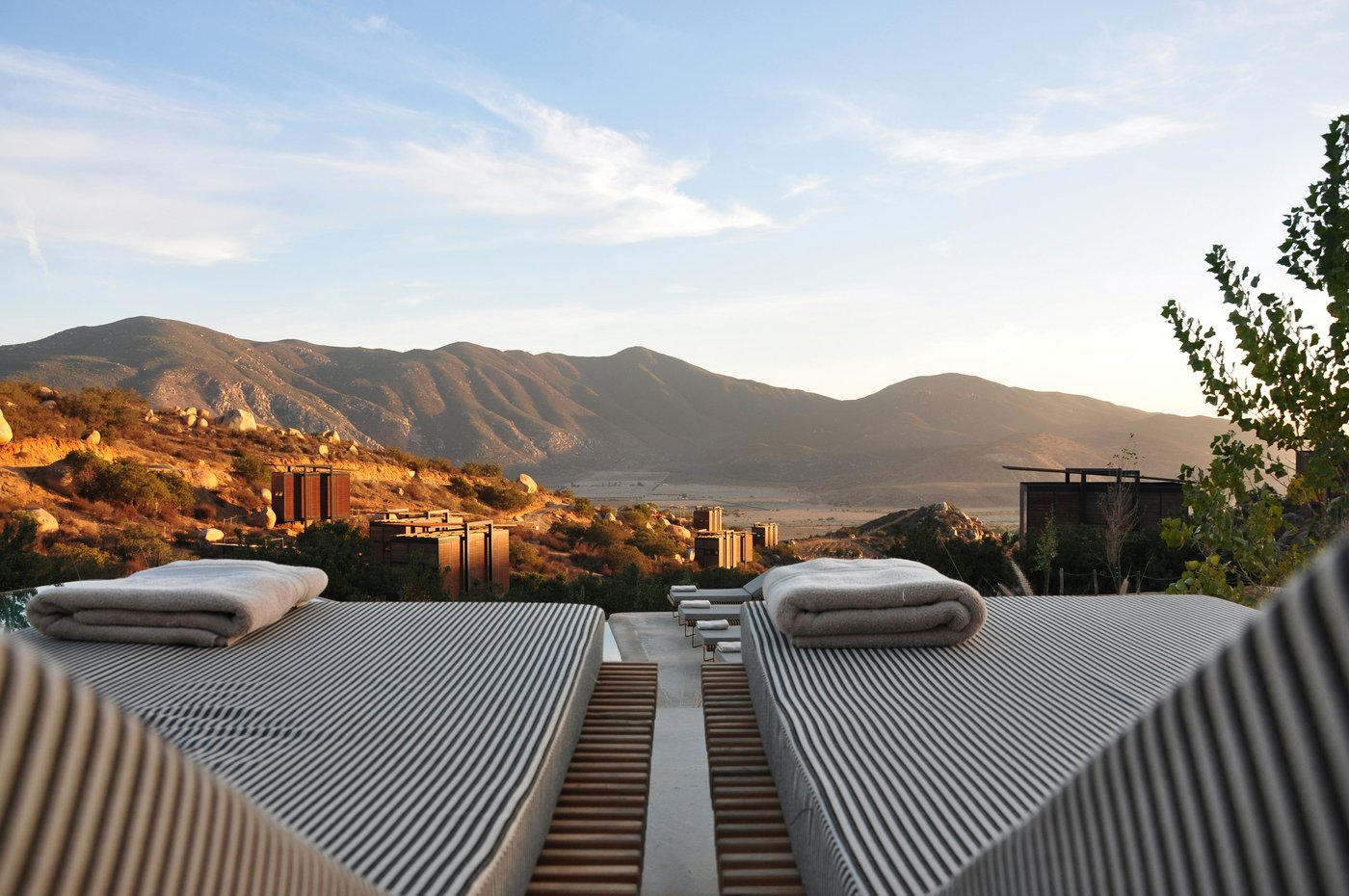 Sunbeds with panoramic view